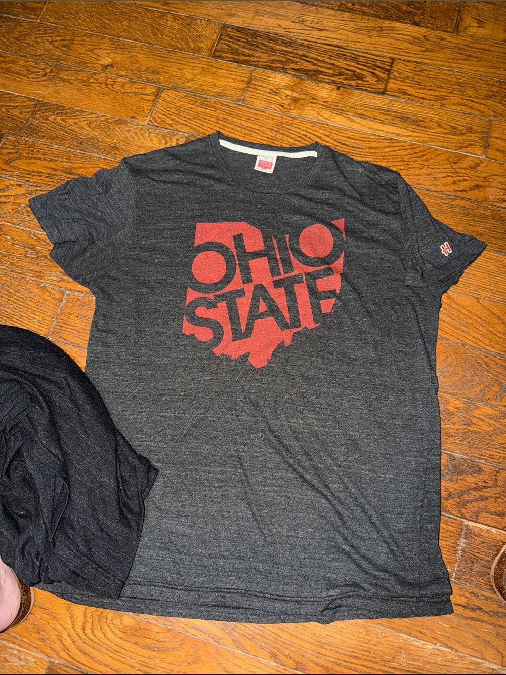 HOMAGE Black Short-Sleeve Tee with Red Ohio State Map Graphic